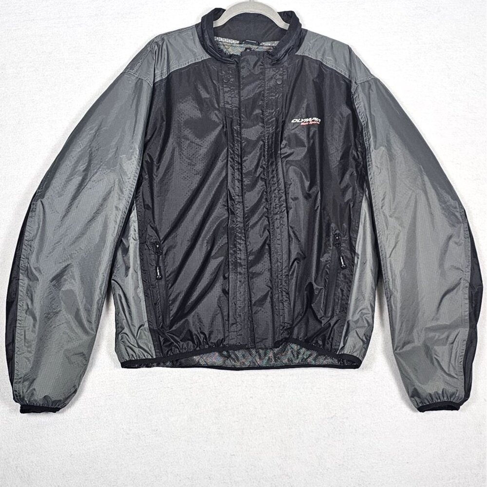 Olympia Moto Sports Men’s Sz XL Motorcycle Jacket with Zip Out Lining Black Gray